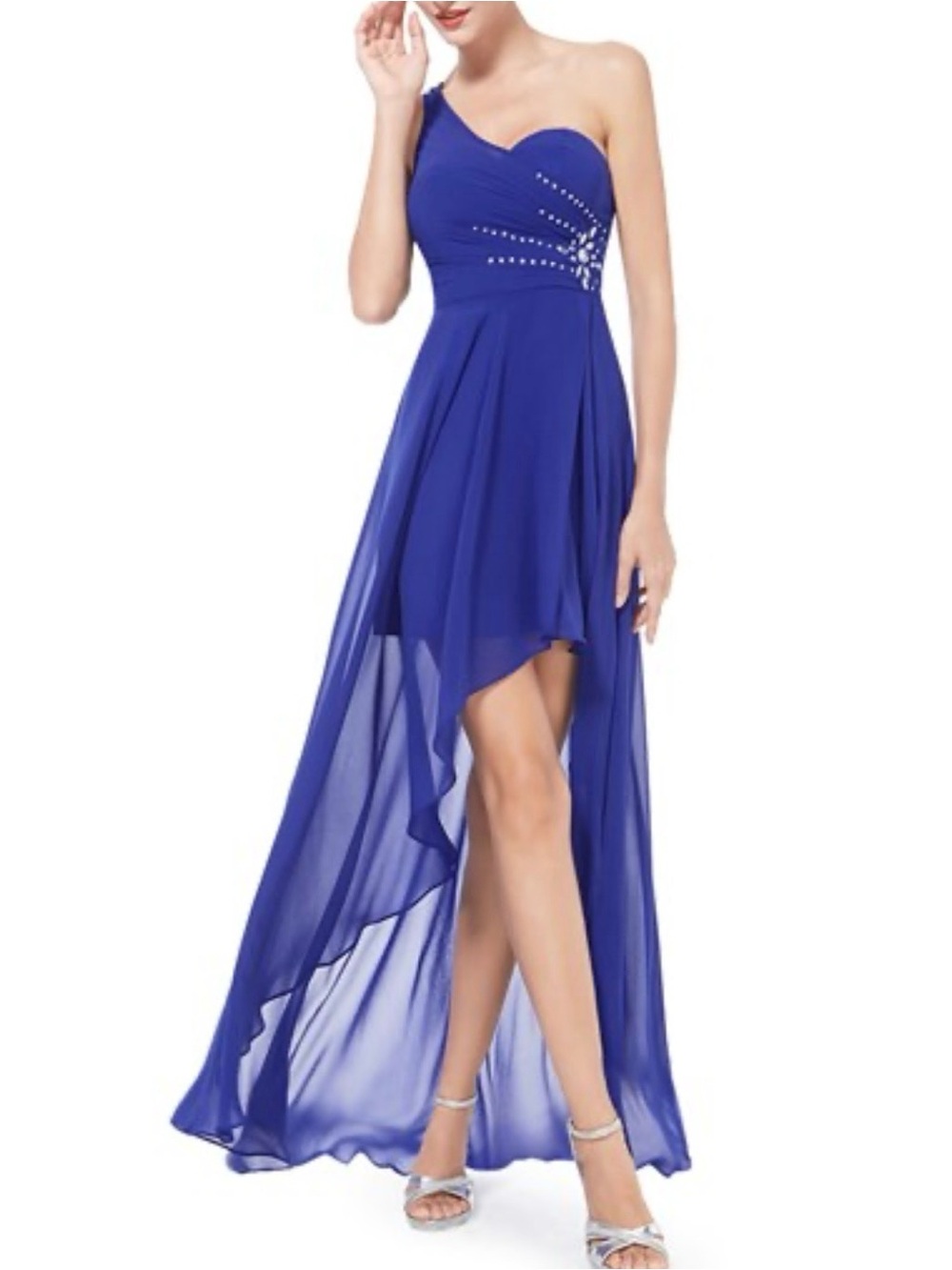 ePretty Cobalt One-Shoulder High-Low Evening Dress